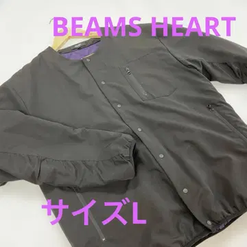 BEAMS HEART 노카라 자켓 충전솜 블랙 L #3243