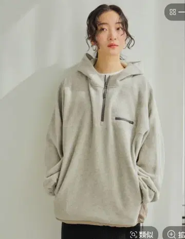 니코앤드 소프트 플리스 절개 zip 후드티