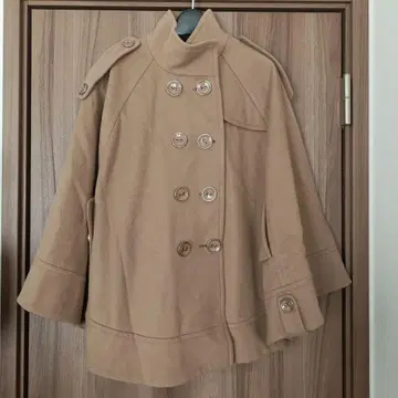 Reflect 베이지 판초 캐시미어 혼방 케이프 코트