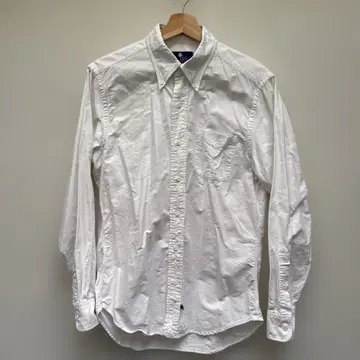 Ike Behar 화이트 옥스퍼드 버튼 다운 긴팔 셔츠 미국제