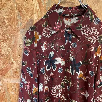 AE9123 ZARA BASIC 긴팔 셔츠 가디건 와인 레드