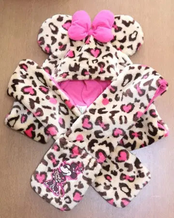 미니 팬캡 머플러캡 레오파드 하트