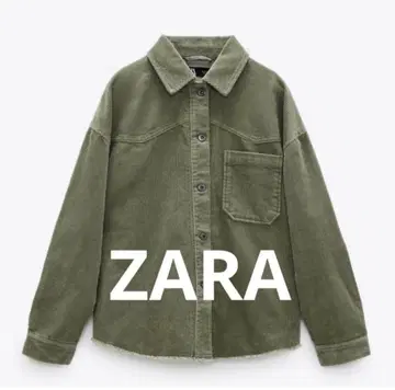 ZARA 자라 코듀로이 자켓 컷오프 카키
