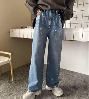 JEANASIS 백 프린트 데님 팬츠 S