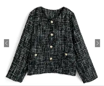 노카라 자켓 믹스 트위드풍