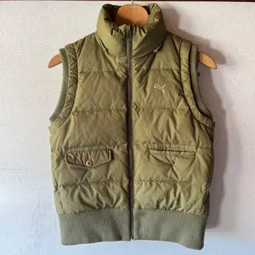 푸마 다운 자켓 푸마 밀리터리 베스트 후드 부착 2way