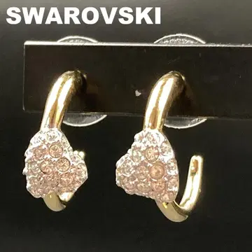 SWAROVSKI 스와로브스키 후프 귀걸이 하트 골드 새상품급