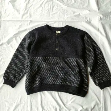 엘엘빈 바즈아이 하프 버튼 니트 XL 80s 2