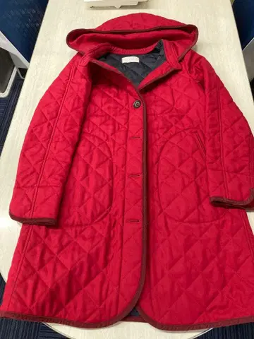 매킨토시 필로소피 퀼팅 후드 코트 레드