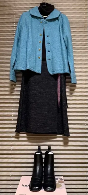 팔라스 팰리스 울 린넨 리본 랩 스커트 울 스커트