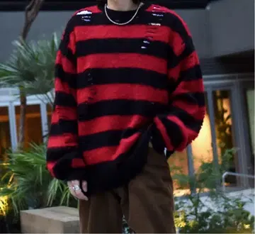 타운크래프트 towncraft 보더 니트 L 빨검 커트 코베인