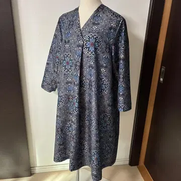 기모노 리메이크 여성용 오시마 명주 원피스 튜닉
