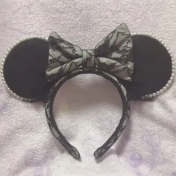 디즈니 머리띠 블랙 레이스 프렌치 걸리시 지뢰계 양산형