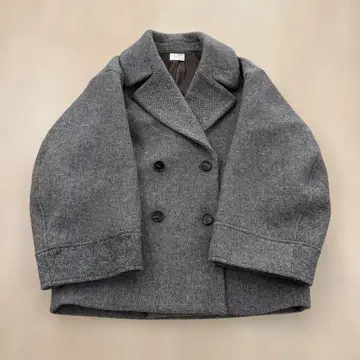 CREDONA 헤링본 미들 코트 브라운