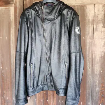 56design 블랙 가죽 싱글 라이더 자켓