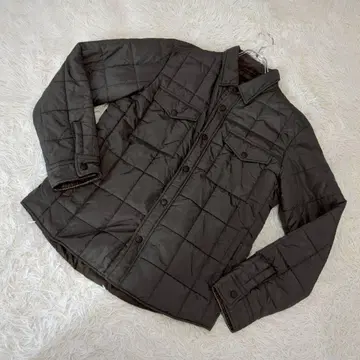 유니클로 퀼팅 셔츠 블루종 다크 브라운 L 솜 자켓