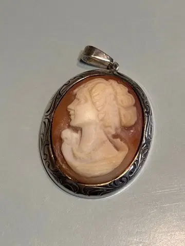 카메오 펜던트 탑 실버