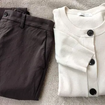 GLOBAL WORK 아이보리 가디건, 팬츠 세트