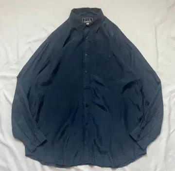 실크 셔츠 XL 네이비 무지