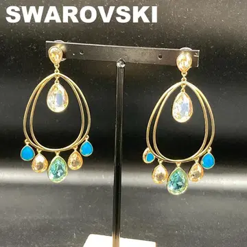SWAROVSKI 스와로브스키 귀걸이 드롭 멀티 컬러 골드