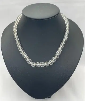 [ E ] 크리스탈 목걸이 화이트 수정 클로징 실버 여성용 액세서리