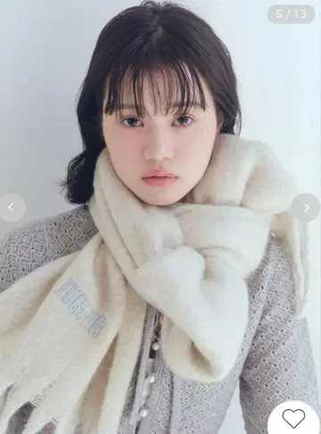 FURFUR 로고 자수 프린지 스톨