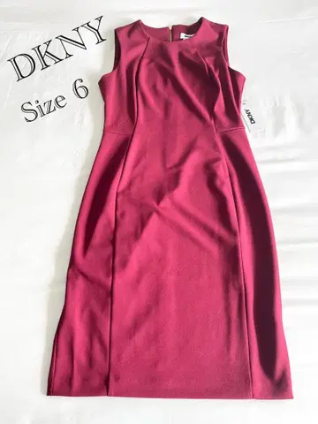 DKNY 버건디 슬리브리스 드레스 사이즈 6