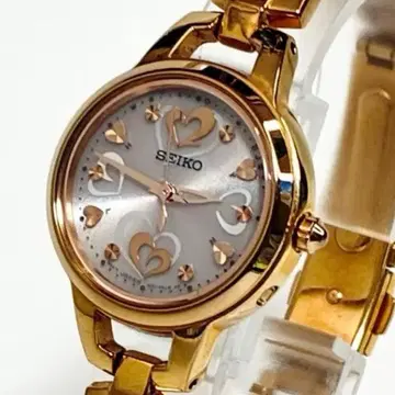 새상품급 SEIKO 세이코 손목시계 전파 솔라 여성용 골드 작동품