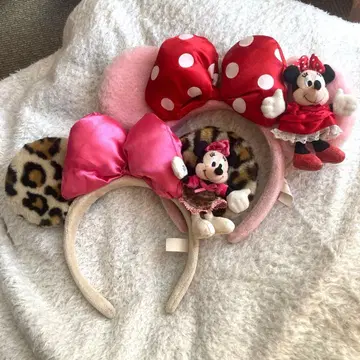 미니 마우스 레오파드 무늬 머리띠 2개
