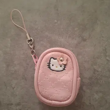 키티 자수 핑크 파우치