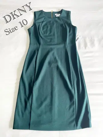 DKNY 다크 그린 슬리브리스 원피스 사이즈 10