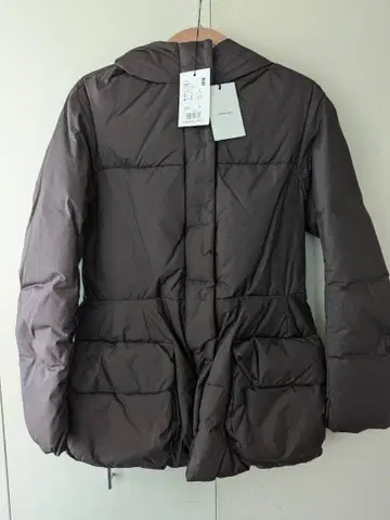 유니클로 +J 질 샌더 홍차 후드 부착 다운 자켓 택 포함 미사용 새상품