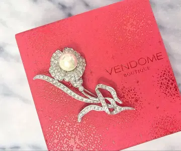 반돔 부티크 스와로브스키 플라워 브로치 대형 펄 오로라