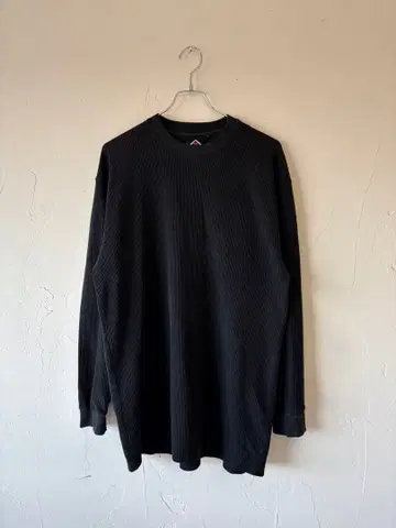 ACCESS 블랙 와플 긴팔 티셔츠 남성용 L