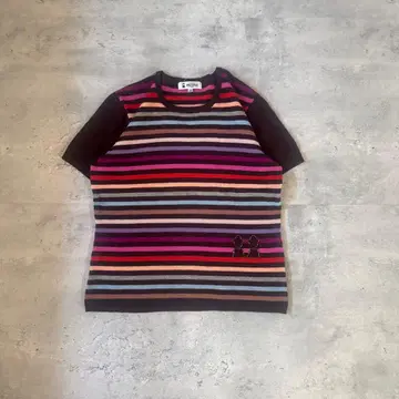 PICONE 피코네 반팔 니트 보더 멀티 컬러