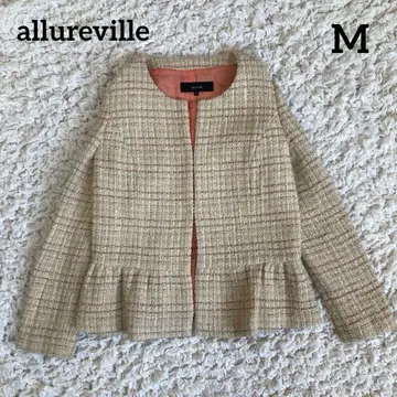 allureville 알아바일 MIX 컬러 트위드 노카라 자켓