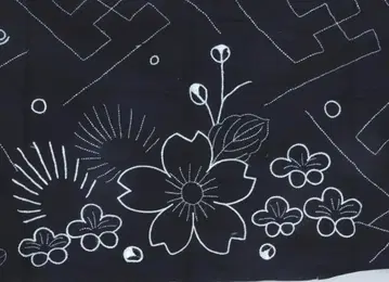 목화 메이지 다이쇼 자수 허리띠? 섬세한 자수 2폭 길이 113cm