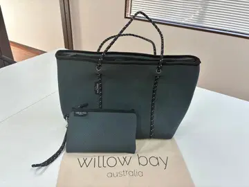 [ 하자품 ] 윌로우 베이 지퍼 달린 토트백과 파우치 차콜