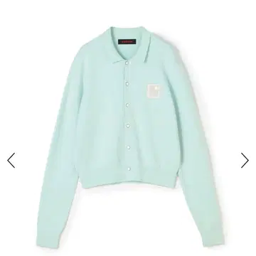 CABaN 코튼 캐시미어 펄 로고 폴로 가디건 라이트 블루