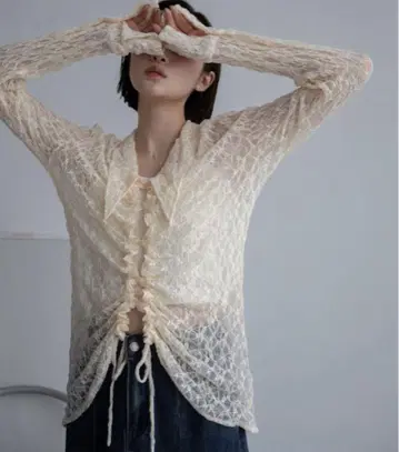 아이보리 레이스 셔츠 긴팔