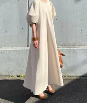 [ CLANE ] LANTERN SLEEVE FLARE ONE PIECE