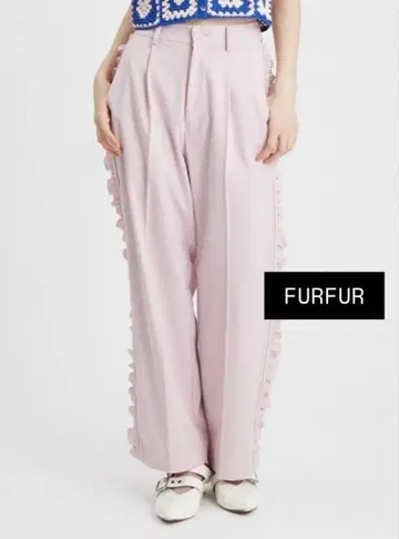 [ FURFUR ] 사이드 프릴 와이드 팬츠 / PNK / 사이즈 0