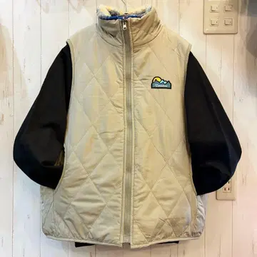 새상품 리버서블 베스트 2way 보아 베스트 퀼팅 L 사이즈 베이지