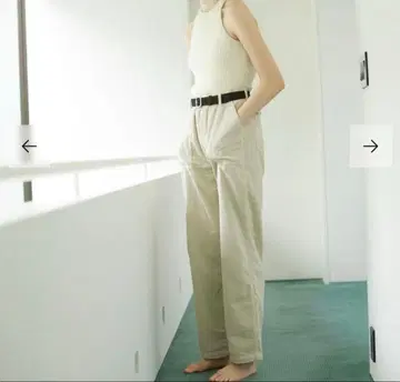 새상품급 shishikui 코듀로이 베이커 크림 34