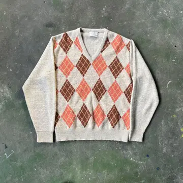 HOGAN 아가일 니트 스웨터 V