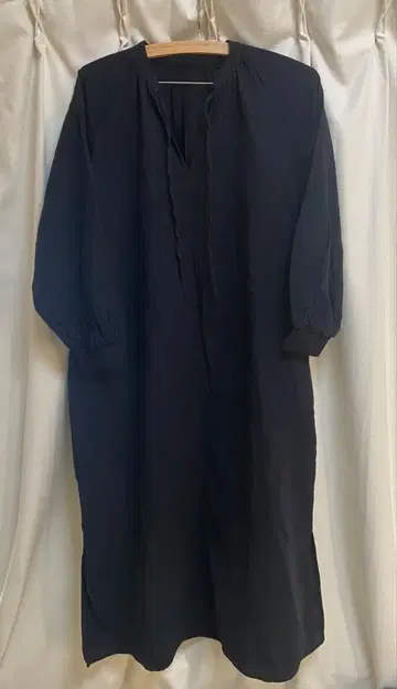 무인양품 블랙 롱 원피스