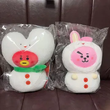 BT21 눈사람 봉제 인형 TATA COOKY 2체 세트