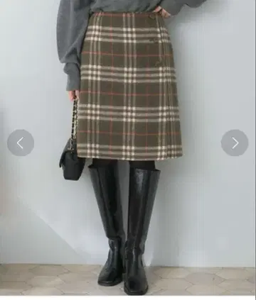 어반리서치 로쏘 체크 무지 사다리꼴 리버서블 스커트