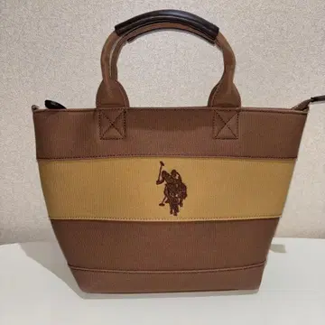 US POLO/브라운 스트라이프 핸드백