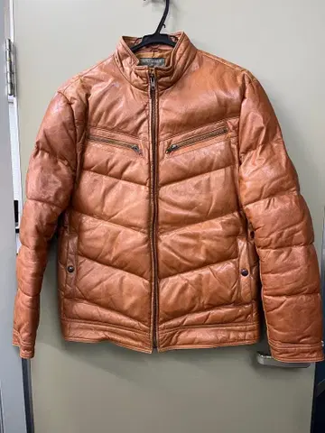 가죽 퀼팅 다운 자켓 M 사이즈